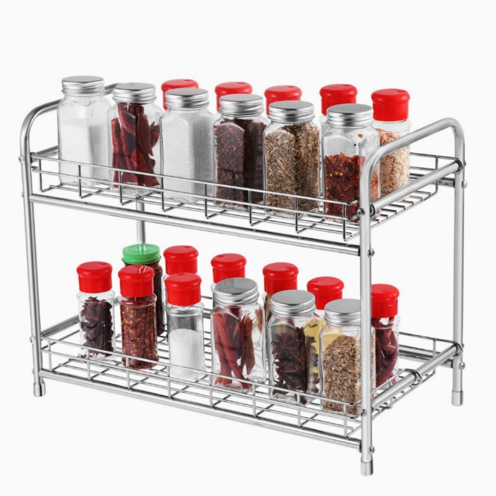 Metal storage organizer, spice rack, under sink